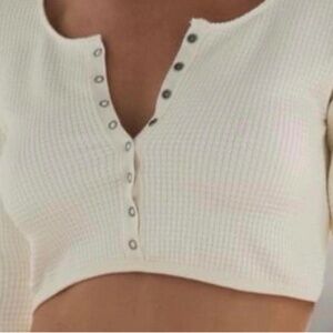 Urban Outfitters Out from Under Long Sleeve Cropped Shirt